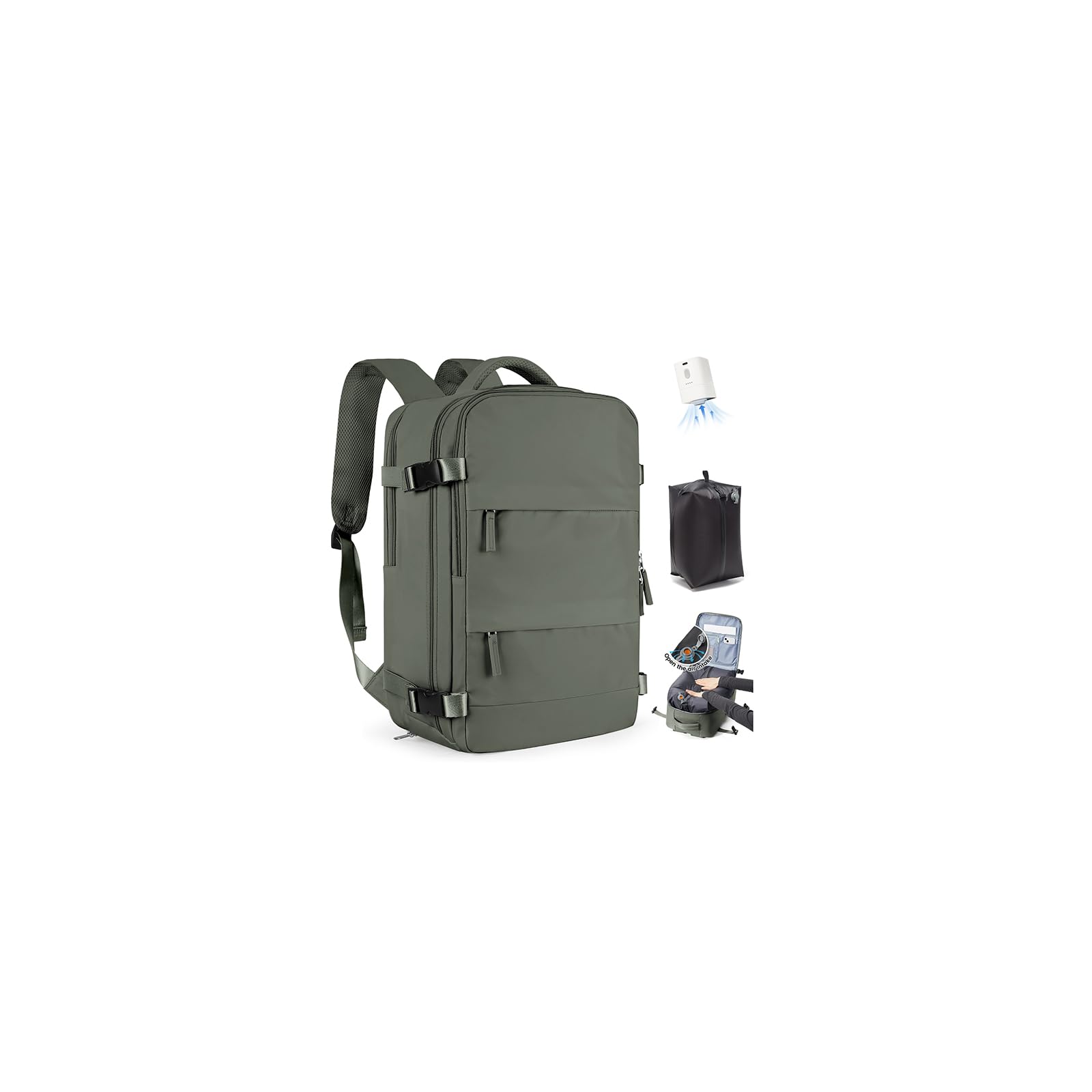 SZLX Zaino Ryanair 40x30x20 Sottovuoto con Pompa Zaino Ryanair 40x20x25 Donna Zaino da Viaggio Wizzair Bagaglio a Mano Uomo per Laptop da 14 Pollici Borse da Cabina 45x36x20 Easyjet con Porta Scarpe