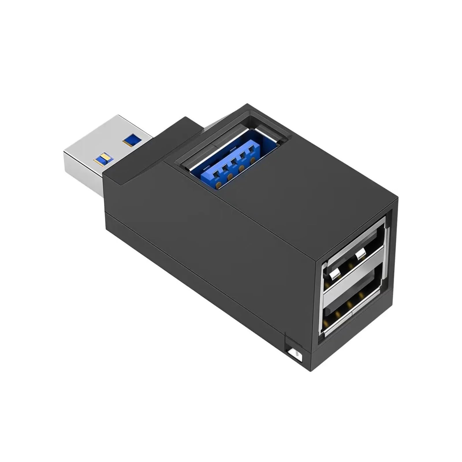 3-portowy USB 3.0 Hub Adapter Plug and Play do laptopa PC Mac (czarny 1 szt.)
