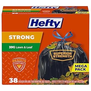 Hefty Strong Lawn & Leaf Trash Bags, 39 Gallon, 38 Count