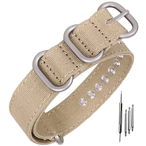 Niziruoup Correa de Reloj de Lona para Mujer Hombre 18mm 20mm 22mm 24mm 26mm, Correa de Tela para Reloj Inteligente Tejido Banda Canvas Balística Pulseira Reloje Deportivas de Repuesto