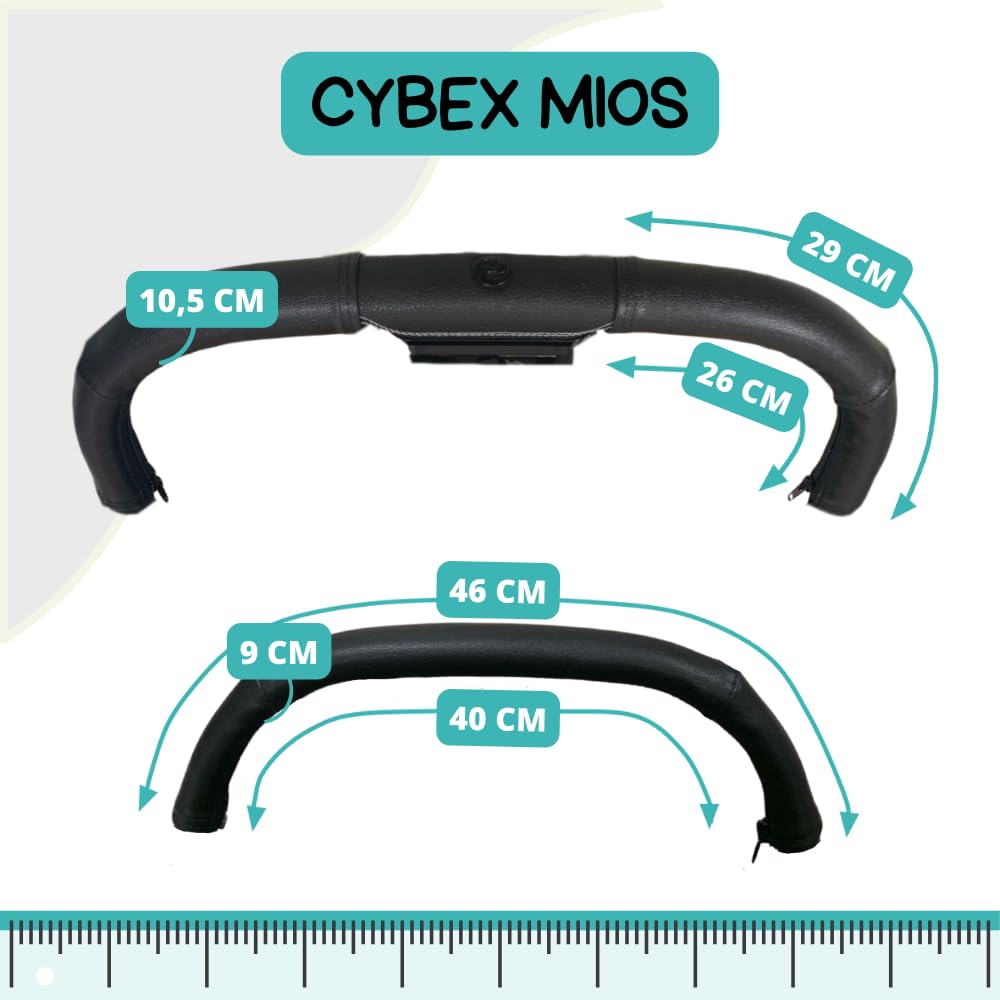 PROTEC TIF | Confezione di custodie in ecopelle compatibili con manubrio e maniglia di CYBEX MIOS