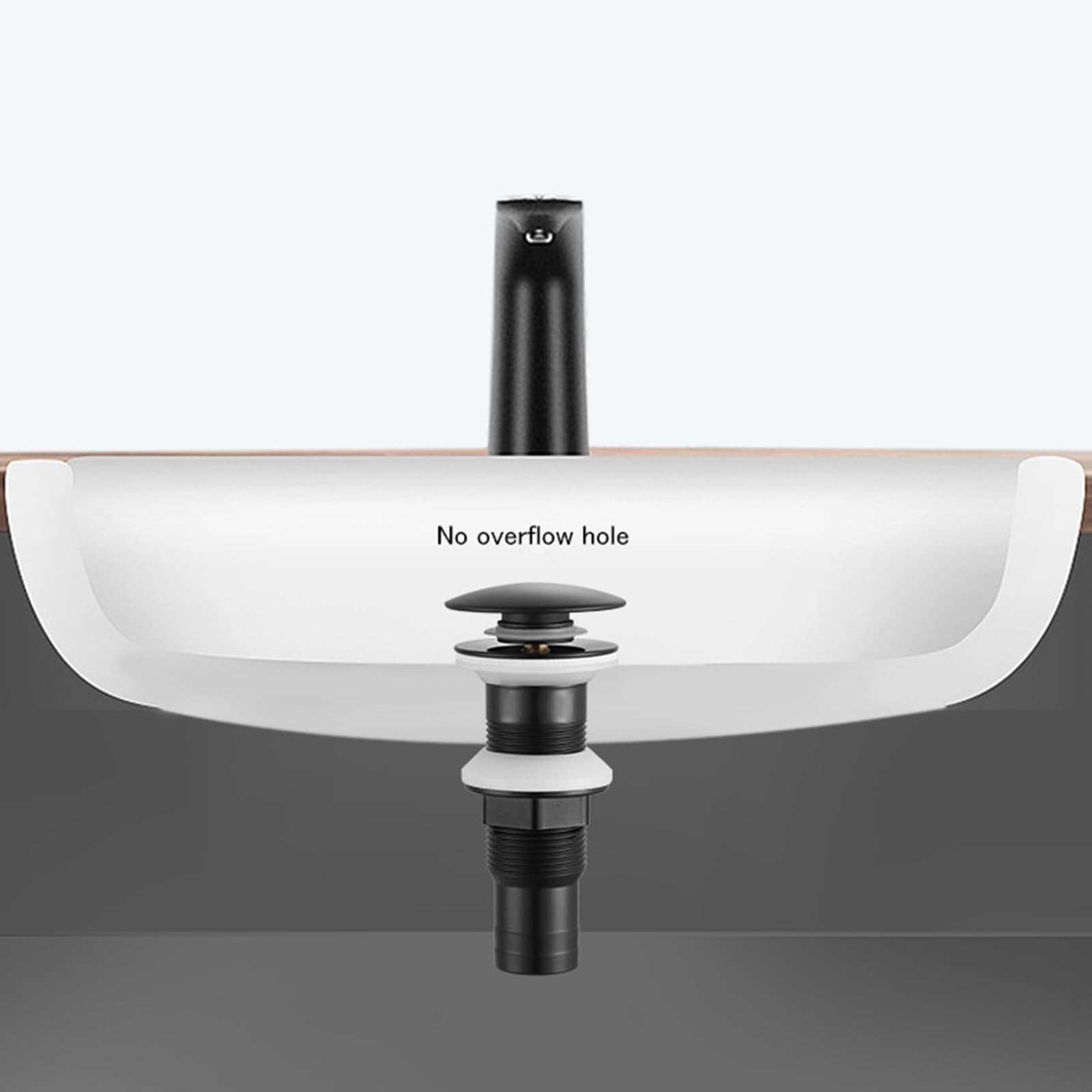 VáLvula Para Lavabo Clic Clac Valvula Desague Lavabo Para BañO Valvula Lavabo Universal Drenaje De Rebote A Presión Totalmente De Cobre,negro,Sin Agujero De Desbordamiento