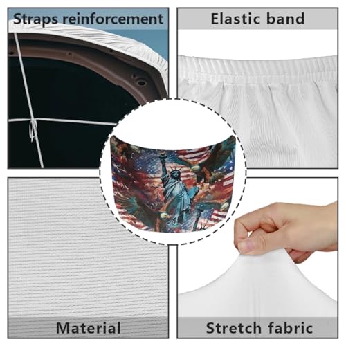Image of Patriotic American Car Hood Cover Stretchable Polyester,Engine Cover,Elastic Fabrics Can be Washed,Car Bonnet All-Season Protection