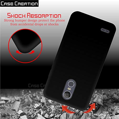 Image of Case Creation Compatible for LG Stylus 3 2018 Back case,for LG Stylus 3 Slim Flexible Smart Look case with 360 Camera All Angle Protection (Pure Black)