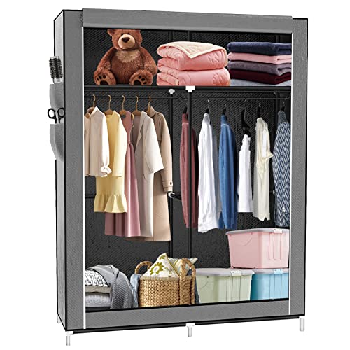 Armoire de Rangement Pliable,Penderie Vetement,Armoire Chambre en Tissu Non-Tissé, Organisateur de Rangement pour Chambre, Dressing- Penderie Dressing Textile en Tissu...