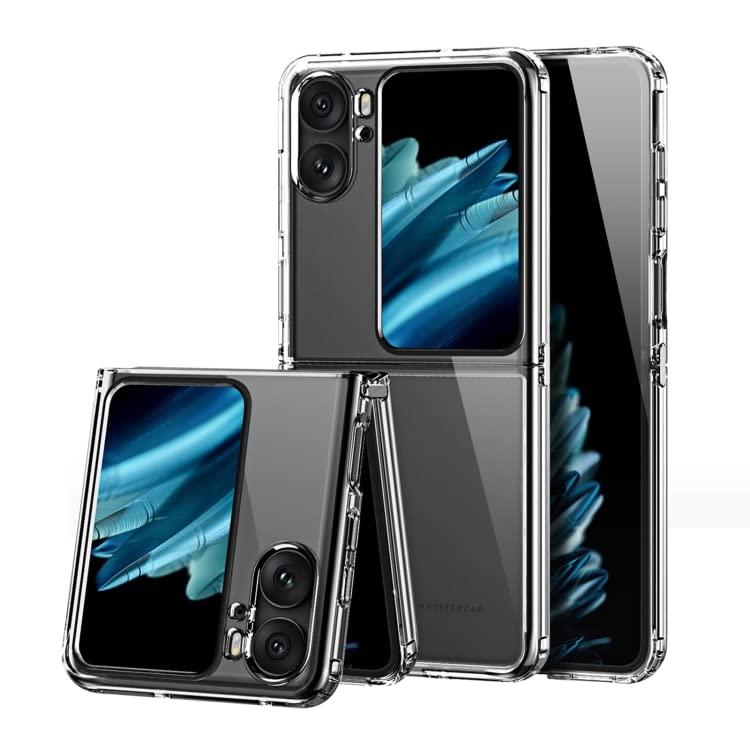 Image of for Oppo Find N2 Flip,Oppo Find N2 Flip Phone Case Clear Transparent Reinforced Corners TPU Shock-Absorption Flexible Cell Phone Cover for Oppo Find N2 Flip - Transparent
