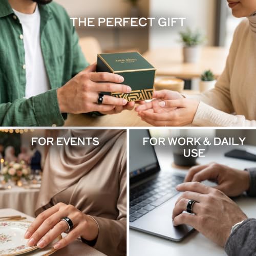Image of TAKVA Zikr Ring a 18mAh Battery, with 18, 20, and 22mm sizes Tasbih Counter, Smart Tasbih Islamic Gifts, Waterproof, Counts Up to 9999 Hand Tally Counter for Tasbeeh, Tally Counter Clicker for Muslims