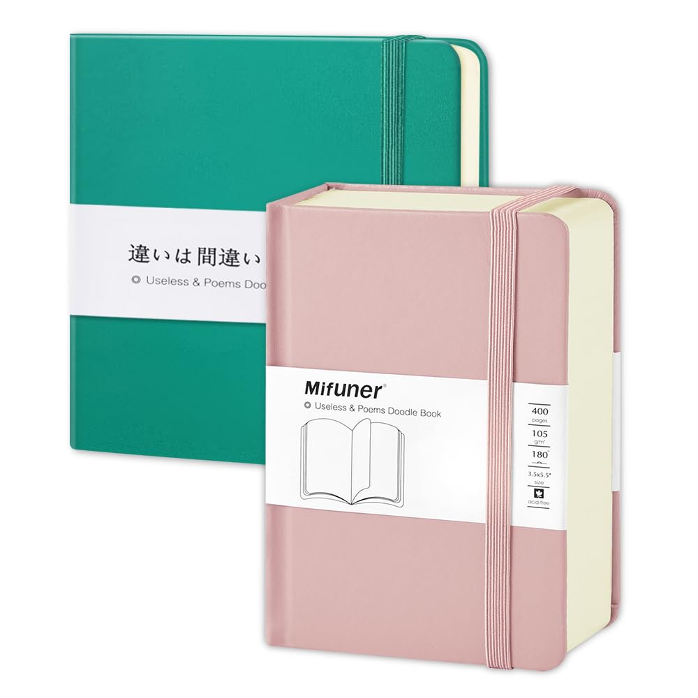 Mifuner Small Square 5x5 104 sheets 80gsm dark green & 3.5x5.5 200 Sheets 105gsm Pink