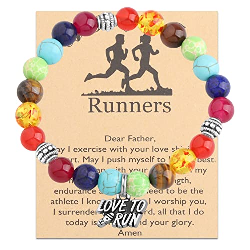 MYOSPARK Runners Gift Running Charm Bracelet Running Jewelry Cross Country Track Marathon Gifts Running Lover Gifts