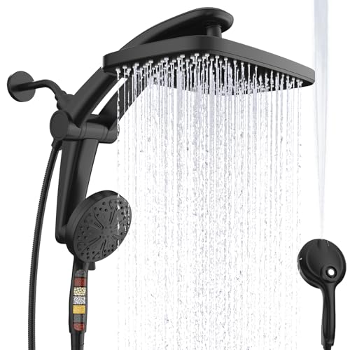12" High Pressure Rain Shower Head with Handheld Spray Combo Faucet Upgrade, Dual shower heads