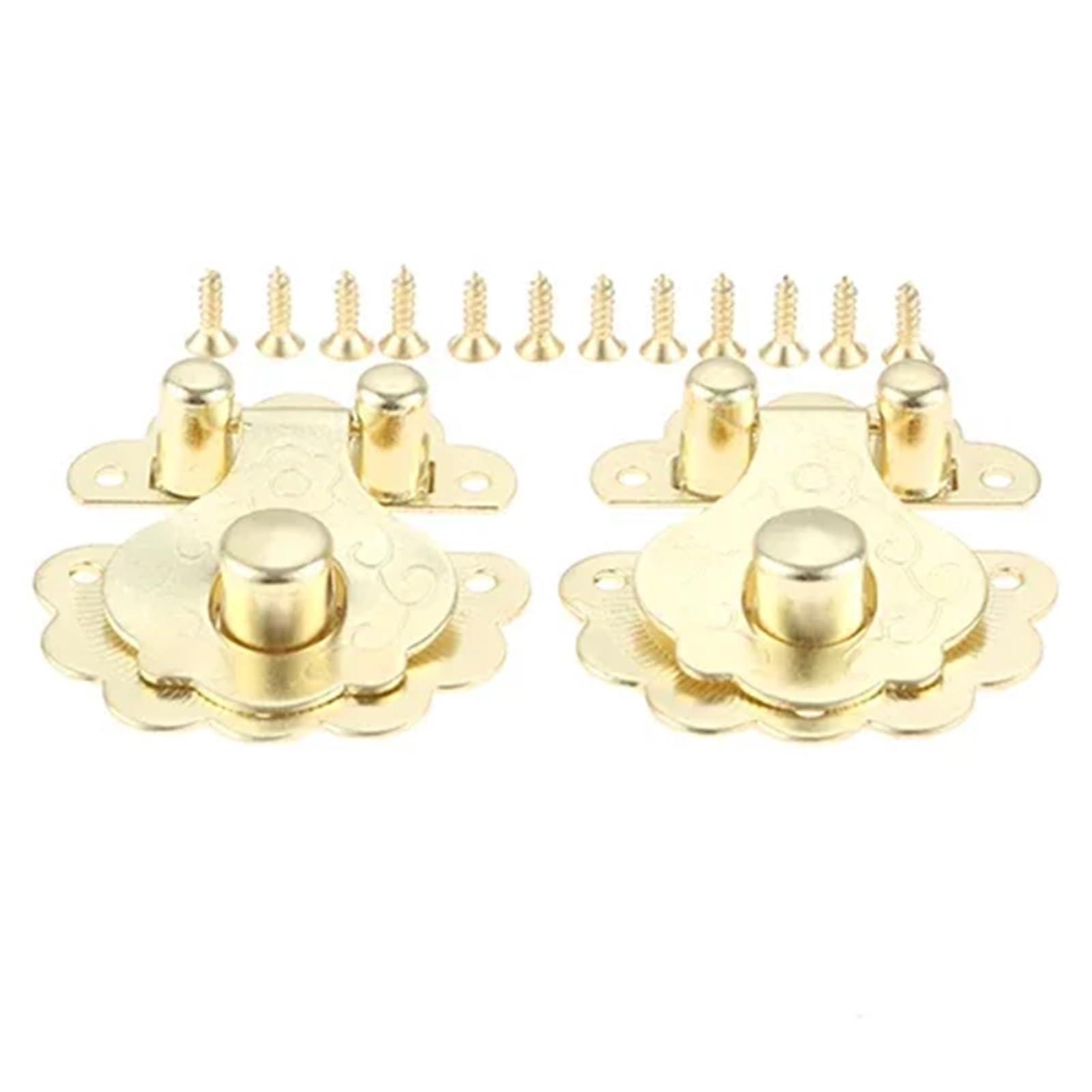 Antique Furniture Lock 40Pcs 40 * 36mm Antique Buckle Latch Hasp for Wooden Wine Box with Lock Buckle Antique Padlock Hardware Bronze/Silver/Gold(Gold)