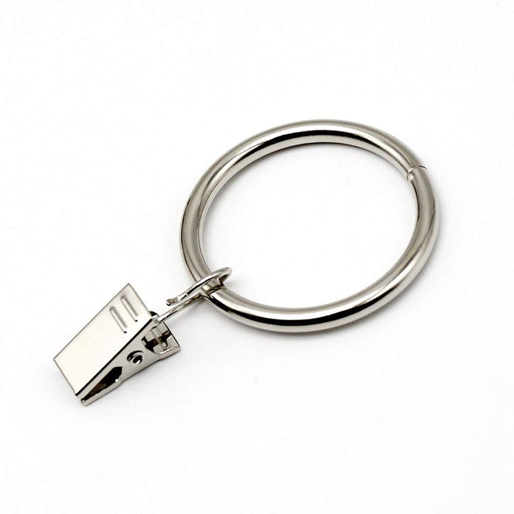 Gardinenringe 1,4 Zoll, Gardinenringe aus Metall mit Clips und Ösen (auch bekannt als Ringe mit Gardinenklammern/Gardinenclipringe/Ringe/Clipringe) Gardinenringe aus Edelstahl (Set mit 80 Stück)