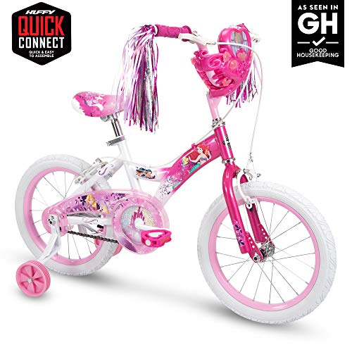 Huffy Disney Princess Kid Bike, Quick Connect Assembly, 12 & 16 inch, Pink