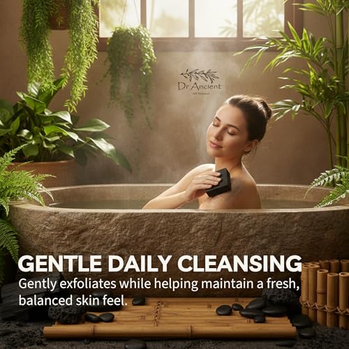 Image of Dr. Ancient Natural Charcoal Soap Bar Traditional Way Handcrafted Charcoal Black Soap for Face & Body, Deep Cleansing, Detoxifying, Pore-Minimizing, Activated Charcoal-Soaps, Vegan, Chemical-Free