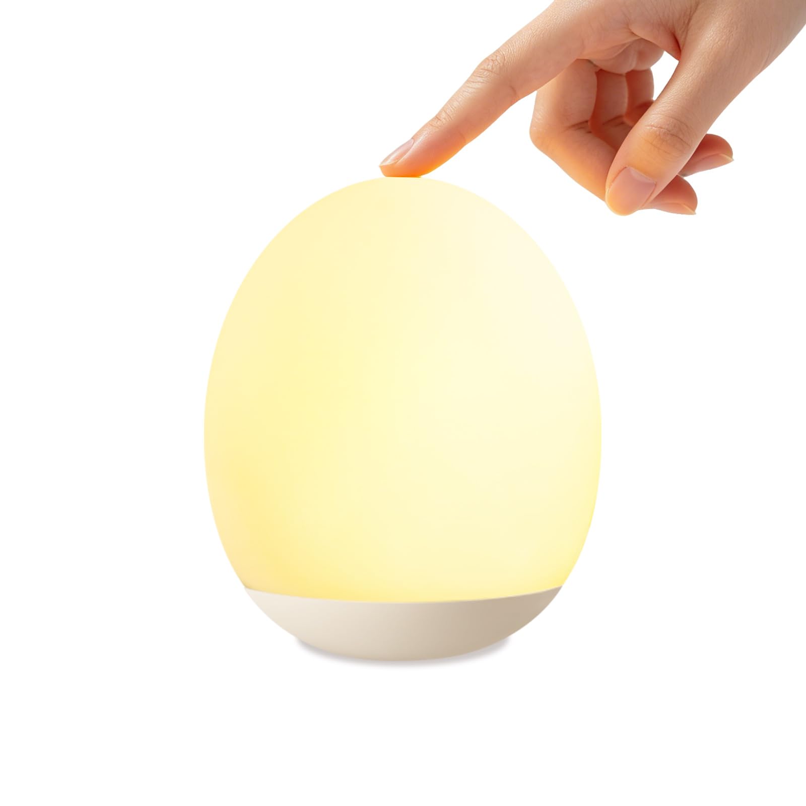Night Light for Kids,Egg Night Light for Baby Nursery Soft Silicone Touch Night Lamp with 30-Min Timer Brightness Adjustable Rechargeable Nursery Night for Breastfeeding Bedroom