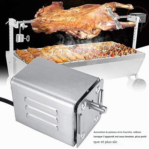Longzhuo BBQ-Rotissor Moteur électrique pour brochette de barbecue en acier inoxydable 50-70 kg (prise européenne 220 V)