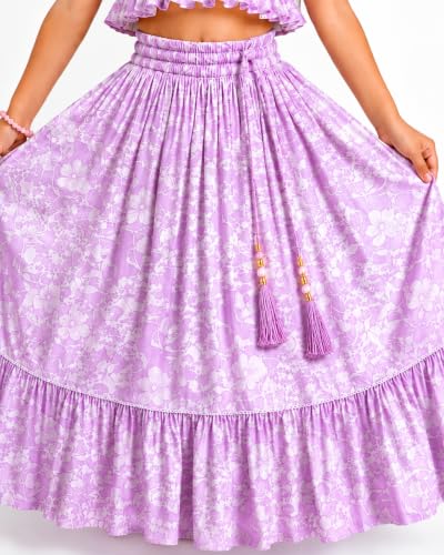 Image of GORLYA Girl's Rayon Printed Traditional Lehenga with Puff Sleeve Designer Choli Set