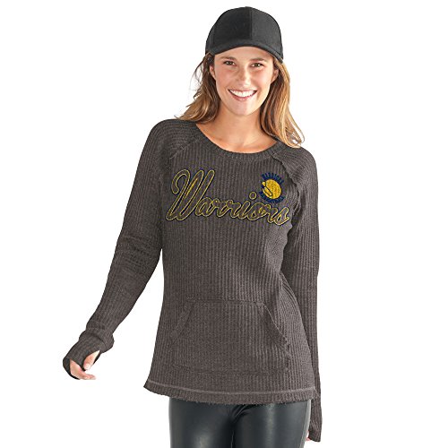 GIII For Her NBA Golden State Warriors Women's Off Season Pull Over, XX-Large, Charcoal Grey