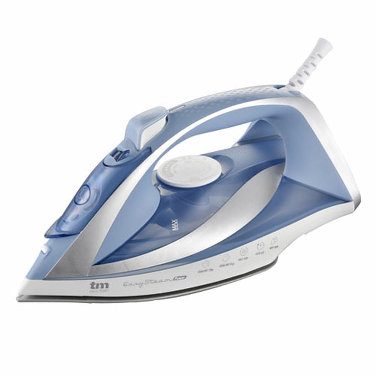 TM Electron TMPPL016 Plancha de vapor con 2830W, golpe de vapor hasta 140gr, vapor continuo hasta 40g/min, suela revestimiento cerámico, cable giratorio de 1,9m y depósito de 450ml