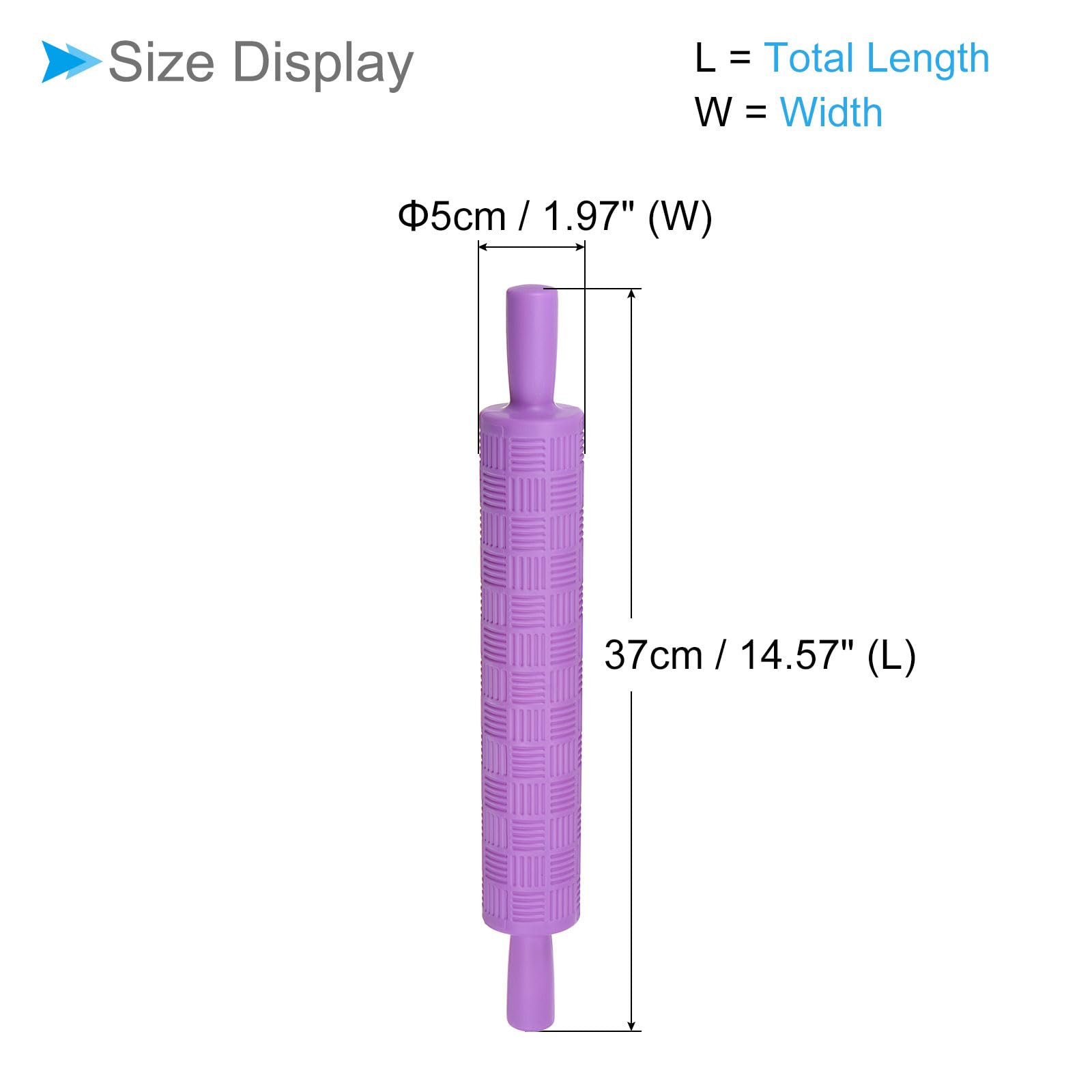 CoCud Pattern Embossed Rolling Pin, 14.6" Length - Image 2