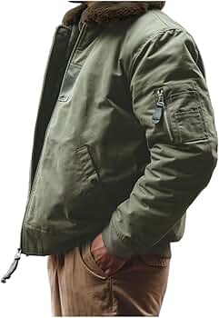 Amazon | [BACTIM] フライトジャケット メンズ 冬 B-15 中綿 ボンバー