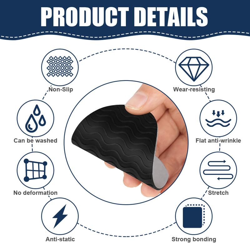 flintronic 8 Pezzi Protezioni per Suole di Scarpe, Adesivi Suola Antiscivolo pe per Scarpe, Adesivi per la Riduzione del Rumore del Tallone delle Scarpe, per Tacchi Alti, Stivaletti (Nero)