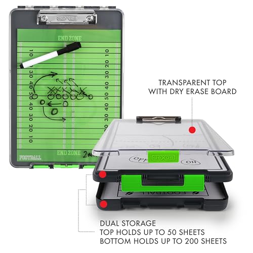 Image of Dexas Clearview Clipcase clipboard13.75 X 9.5 in, Green. See Papers Clearly Outdoors, Stay Organized and Dry. Ideal for Coaching, Teaching, homeschooling, Art, Trades, and Medical pros