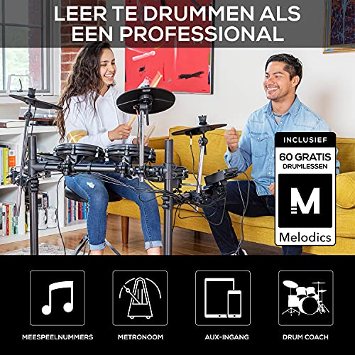 Alesis Turbo Mesh Kit |Elektronisch Drumstel met Meshvellen Drumpads, Superstevig Stalen Rack, 100+ Geluiden, 30 Meespeeltracks, Aansluitkabels, Drumstokken en Drumsleutel - Image 5