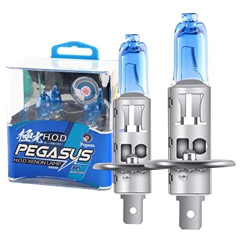 2Pcs H1 100W Super Bright Xenon White 6000K Halogen Lamp Light Bulb 12V Car Headlight Fog Light Lamp Replacement Cover