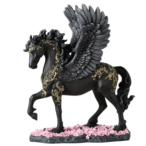 Figura Decorativa Veronese Pegasus Negro 10.6 in