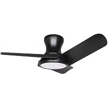 Tavan Vantilat r  LED Armat r 80cm 54W, APP ve Kumanda Kontroll , 6 Kademeli Fan, 3 I k Rengi 3000K-4000K-6500K, Tersine D n   zellikli, Gece Modu, Sessiz Motor GVA54 GVA54, Siyah Siyah [Enerji S n f  A]