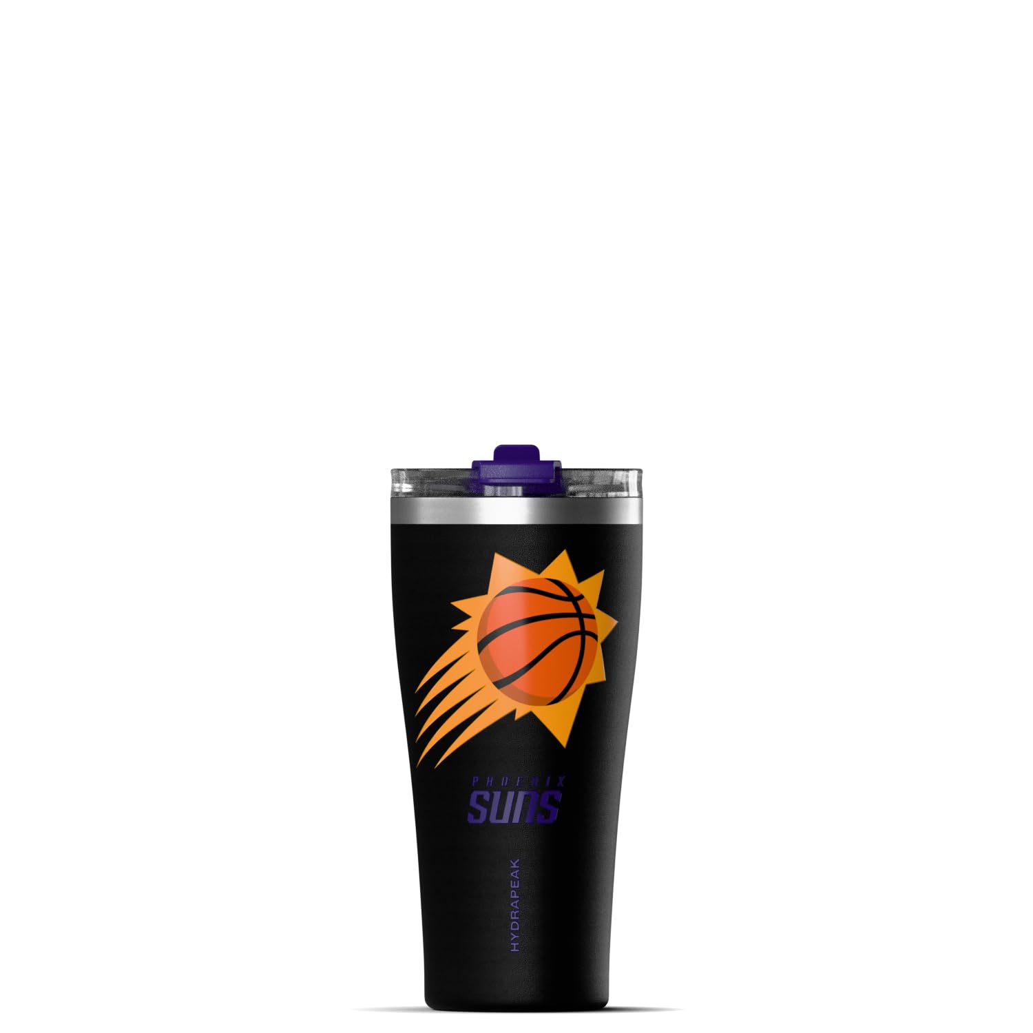Hydrapeak NBA Officially Licensed Phoenix Suns Roamer 30oz Vacuum Insulated Stainless Steel Tumbler with 2-in-1 Flip &amp; Straw Lid, Spill-Proof, Cup Holder Friendly Design