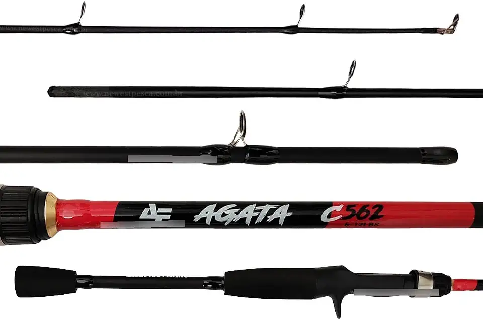 Albatroz Vara de Pesca Ágata C562, Tubular de Grafite, 1,68 Metros, Ação Média, 2 Partes, para Carretilha