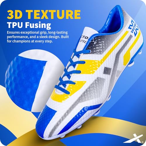 Image of Vector X Rapid 2.0 Series 3D Texture Upper with Double Colour TPU Sole| Unique Design|Comfortable| Football Soccer Court Studs|Futsal Shoe| Ideal for Synthetic Turf & Hard Ground|Men, Youth, Boys