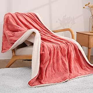 Heated Blanket, Electric Throws Lightweight Soft Double-Layer Warming Flannel Plush Blanket, 4 Heat Settings, Fast Heating, 6H Auto-Off, 50" x 60" Pink, Travel Home Office Use, Machine Washable