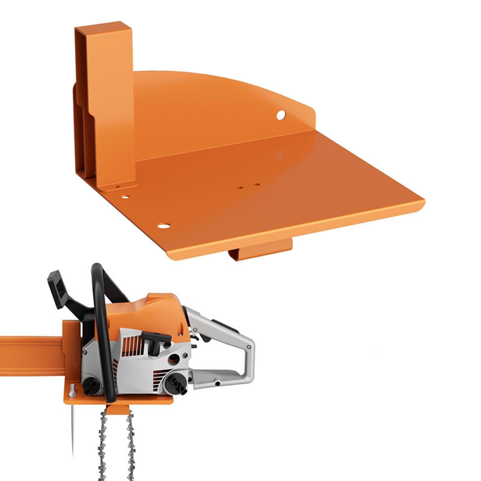 Harilla Soporte para Motosierra, Soporte para Almacenamiento en Garaje, Organizador de Herramientas Eléctricas, Soporte de Pared, Herramientas de Jardín, Sopo, Naranja