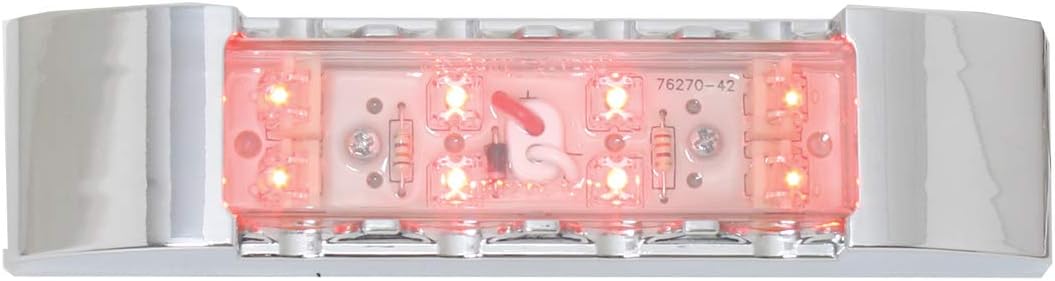 GG Grand General 76182 Red/Red Marker Light (6" Rectangle LED with Clear Plastic Bezel)