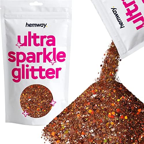 Hemway Ultra Sparkle Glitter - Multi-Size Chunky Fine Cosmetic Glitter Mix for Body Face Hair Eye Nail Art Festival, Crafts for Tumbler Resin Decorations - Black - 100g / 3.5oz
