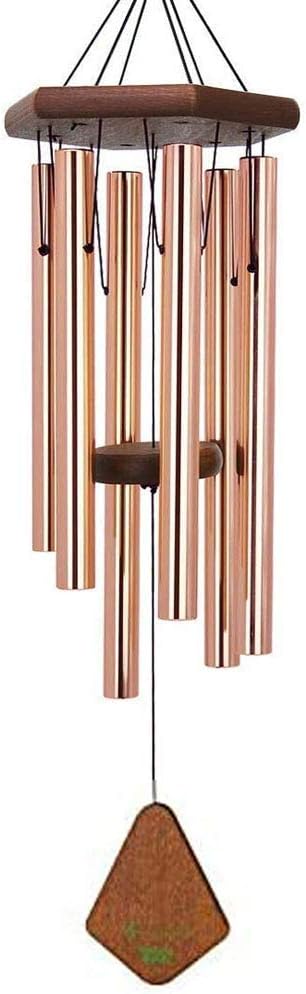 Wind Chimes Outdoor, 28” Wind Chimes with 6 Aluminum Tubes Musical Melody Wind Bell for Garden, Patio, Balcony, Indoor Decor with Beautiful Sound Golden