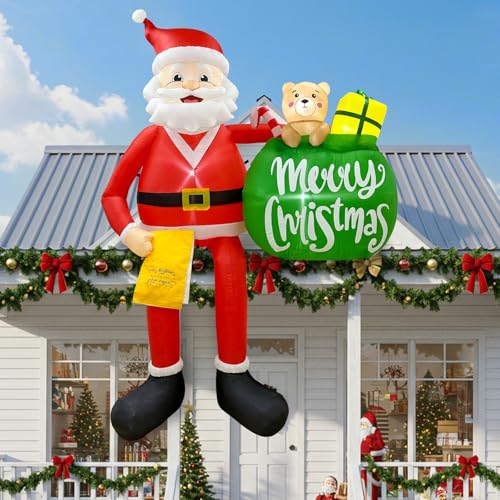 GUDELAK 2,44 m aufblasbare Weihnachtsdeko für draußen, Kletternder...