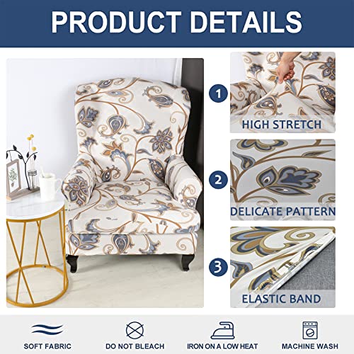 HAOYONG-Wing-Chair-Slipcovers-Printed-Wingback-Chair-Covers-2-Pieces-Wingback-Armchair-Slipcover-Stretch-Chair-Slip-Covers-Washable-Armchair-Protector-Cover-for-Living-Room-and-Bedroom HAOYONG Wing Chair Slipcovers Printed Wingback Chair Covers 2 Pieces Wingback Armchair Slipcover Stretch Chair Slip Covers Washable Armchair Protector Cover for Living Room and Bedroom