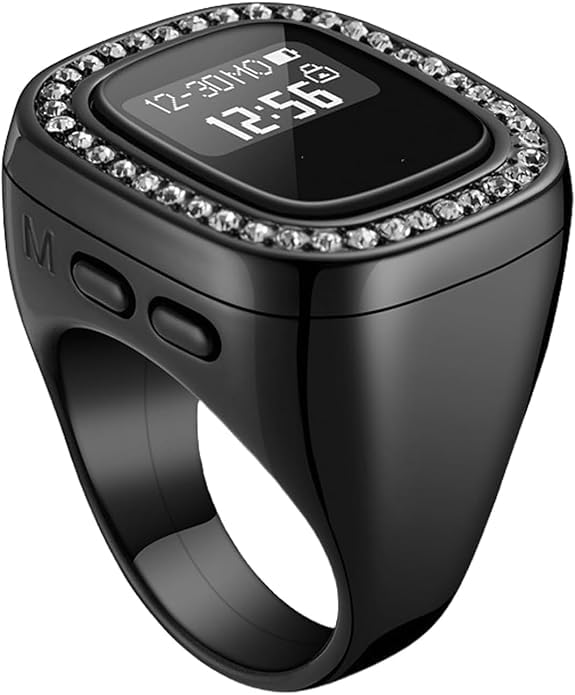 Electronic Tasbih Ring with Large HD Display, Smart Digital Zikr Counter, Azan Reminder and Alarm, Rechargeable, for Men and Women, Multi Colour-image-46