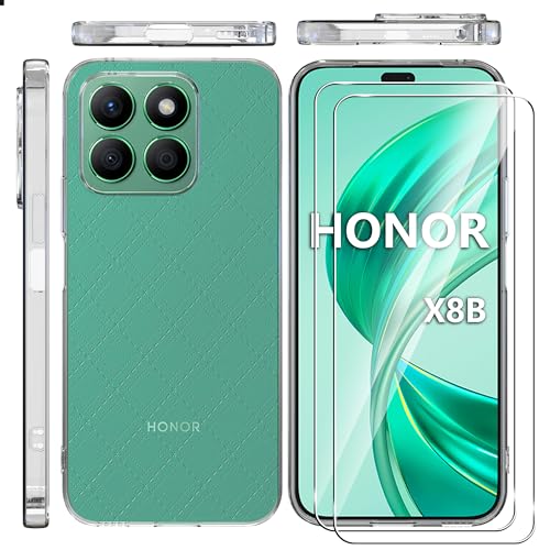 QULLOO Cover Trasparente + 2 Pellicole Vetro Temperato 9H Per Honor X8B - 3
