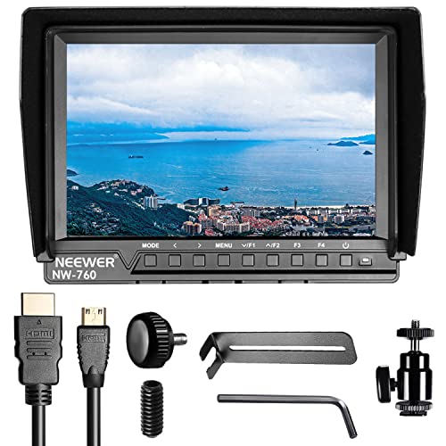 Neewer Monitor Campo F200 Ultra Delgado Pantalla IPS 1080P Full HD 1920x1200 Compatible con 4k Entrada HDMI Histograma Asistente Enfoque Indicación Sobreexposición para Cámara DSLR