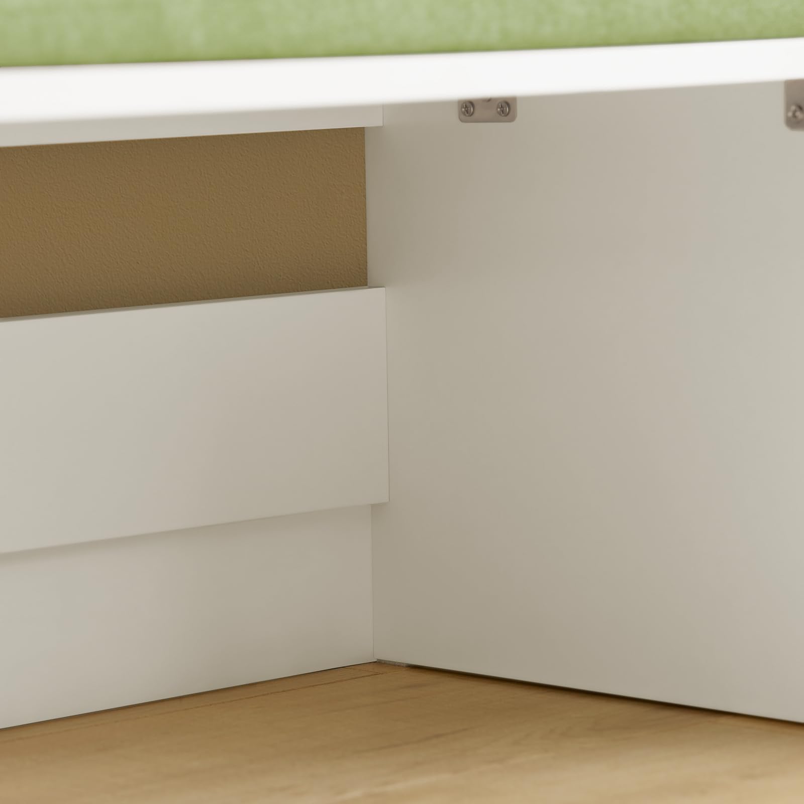 SoBuy Cassapanca portagiochi per bambini Scatola portaoggetti Scarpiera con sedile Bianco 60x34x35cm KMB80-W