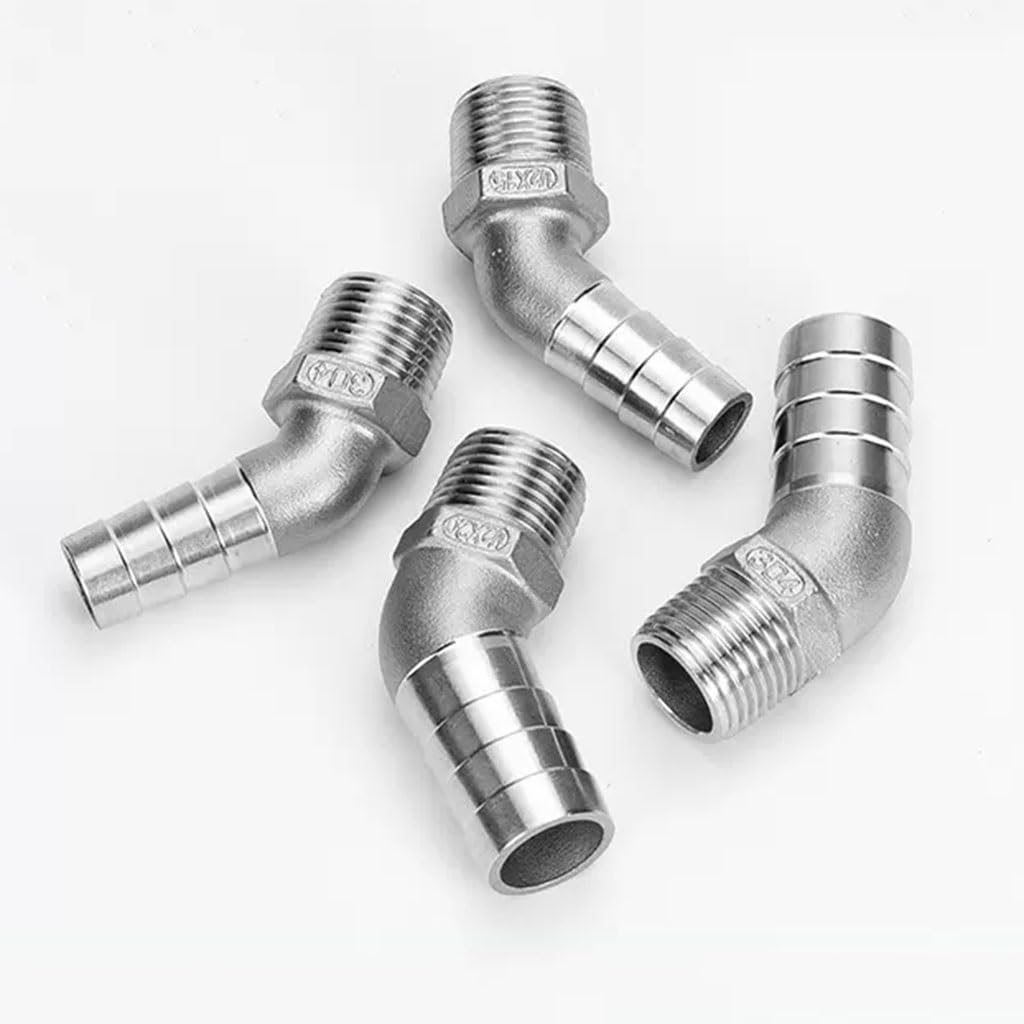 Złącze kolankowe 45 stopni, 1/4" 3/8" 1/2" 3/4" 1" 1-1/4" męskie na 6 mm 8 10 15 20 25 32 Kolanko do węża ze stali nierdzewnej, 1 szt(304 DN20*15MM)