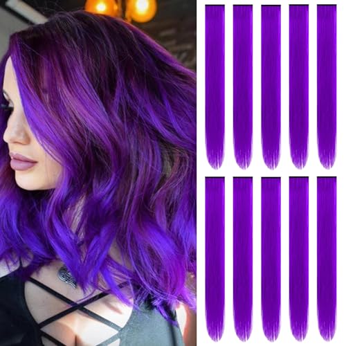 TOFAFA 22 inch Colored Hair Extensions Straight Hairpiece,Color P...