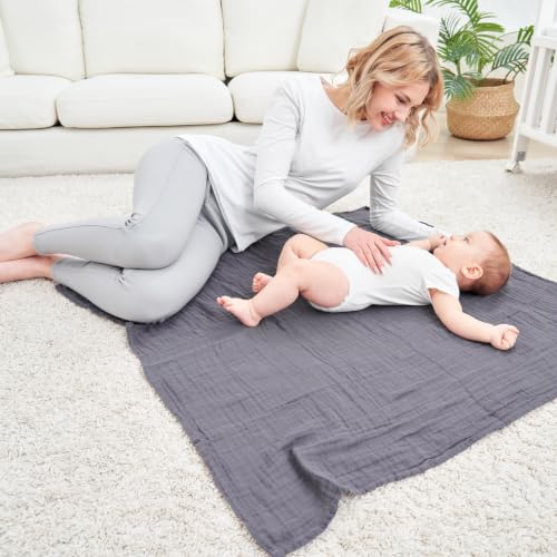 Image of Muslin Swaddle Blankets for Newborn, Cotton Receiving Blankets for Baby