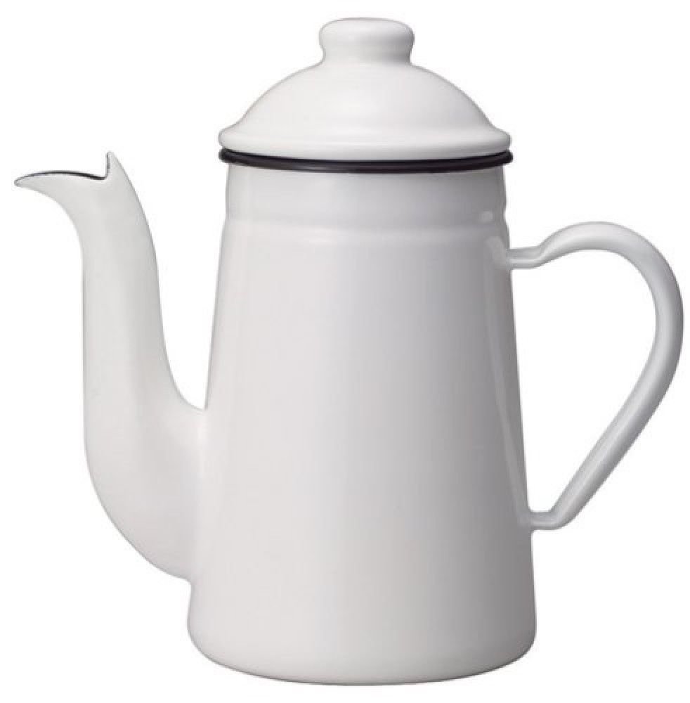 Kalita Enamel Pot Kettle Coffee Tatsujin Pelican 1L White