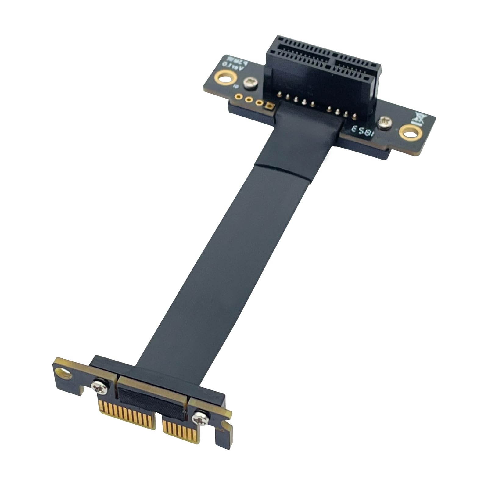 H!Fiber.com PCIe 3.0 Extension Cable, PCI-Express Riser 1X Cable, X1 to X1, Male to Female, 90° to 90°, 25cm, Extender Adapter Jumper